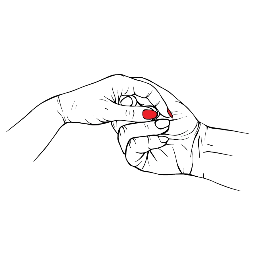 holding hands drawing